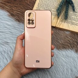 قاب گوشی Redmi Note 12 Pro 4G شیائومی ژله ای مای کیس طرح Gold Line دور طلایی محافظ لنز دار گلبهی کد 64533