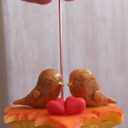 استند عکس خمیری دستساز طرح دو پرنده عاشق  فانتزی  