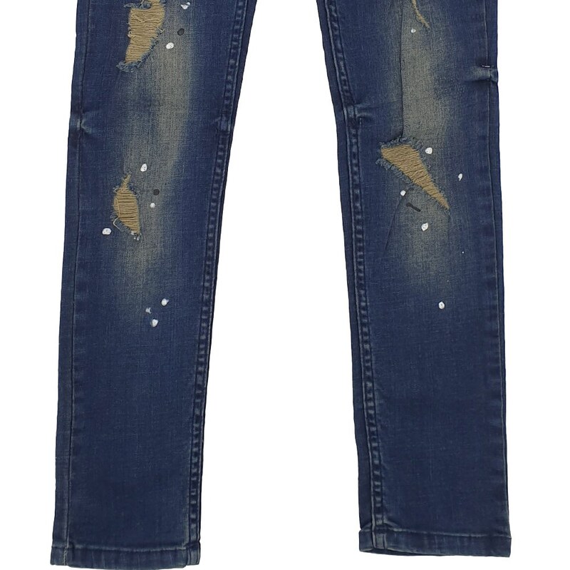 شلوار جین آبی تیره  زاپدار سایز 11 تا 15 سال 