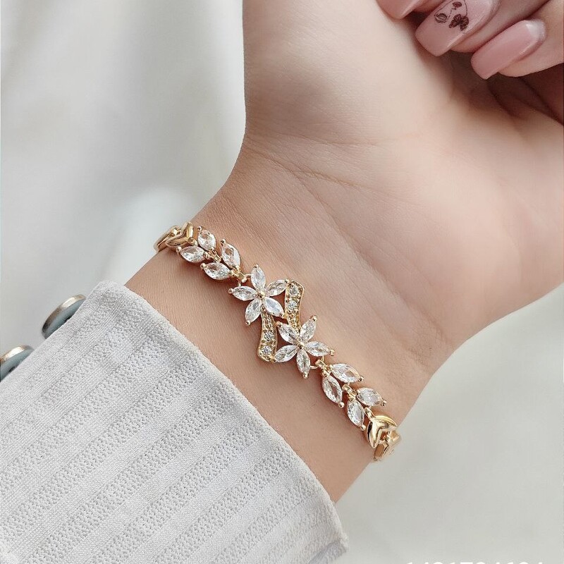 دستبند زنانه مارک ژوپینگ طرح خوشه گندم رنگ ثابت ضد حساسیت