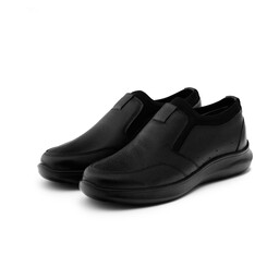 کفش اسپورت مردانه پسرانه تمام چرم طبیعی استرج دوزی شده مدل الفا رنگ مشکی مستقیم از تولید کننده(ارسال رایگان)