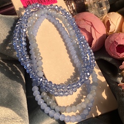 دستبند پک دستبند کریستالی آبی  اکسسوری زیبا برای کادو تولد زیورالات زنانه و خاص