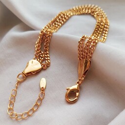دستبند کارتیر سه لاین زنانه طرح طلا