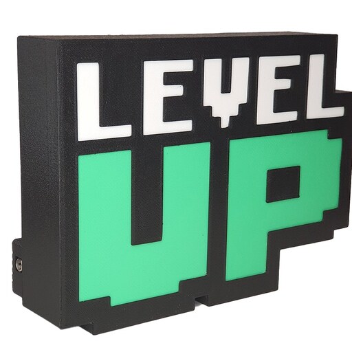 چراغ گیمینگ فانتزی طرح Level Up دو رنگ سبز و سفید