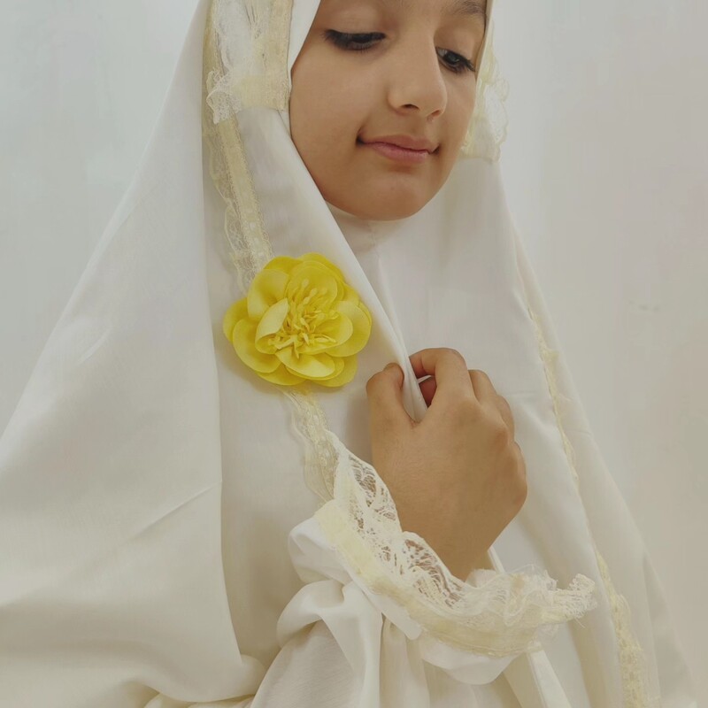 چادر نماز  جشن تکلیف به روز    مدل  چیلا کرم      