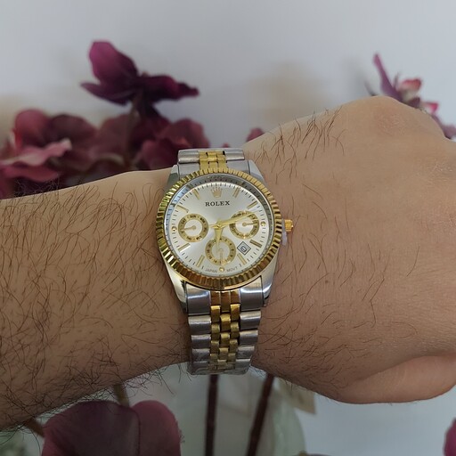 ساعت ست زنانه مردانه رولکس Rolex صفحه سفید طرح سه موتوره