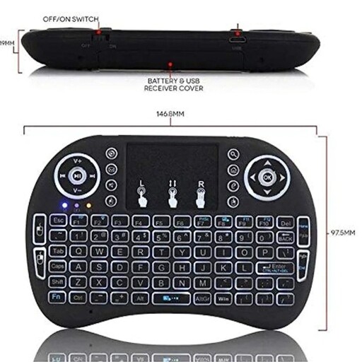  کیبورد مینی  i8  2 4G  Air  با صفحه کلید ماوس بی سیم 