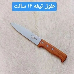 چاقوی گوزن نشان بره ای دسته چوبی