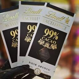 شکلات تخته ای تلخ لینت 99درصد محصول کشور سوئیس با بهترین کیفیت