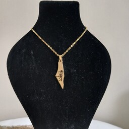 گردنبند فلسطین با زنجیر استیل طلایی و نقره ای  رنگ ثابت ضد حساسیت  خرید مطمئن از کارگاه