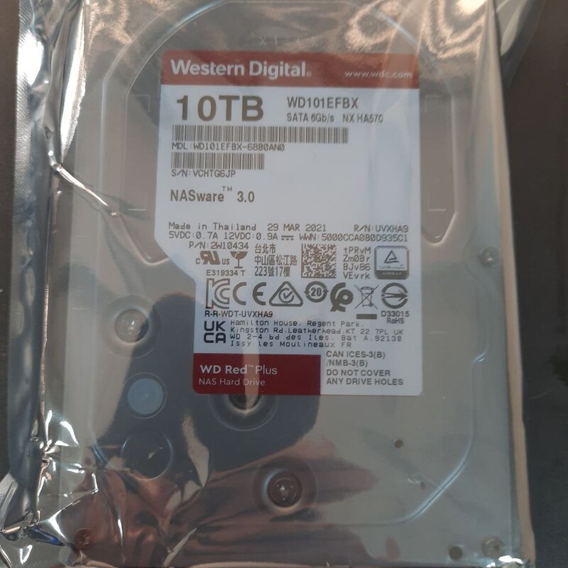 هارددیسک اینترنال کامپیوتر وسترن دیجیتال قرمز رد پلاس ظرفیت 10 ترابایت HARD 10TB WD RED PLUS جدید