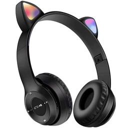 هدست بلوتوثی Cat Ear چراغدار مدل p47m رنگ مشکی