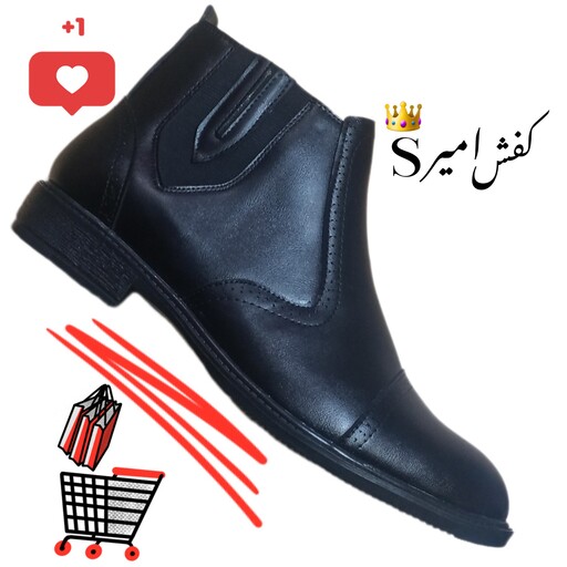 نیم بوت کشی و زیپ دار مردانه چرم 