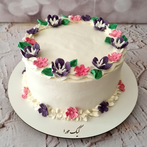 مینی کیک خامه ای کیک تولد کیک خامه ای خانگی با گلهای فوندانتی با فیلینگ مخصوص ارسال پس کرایه