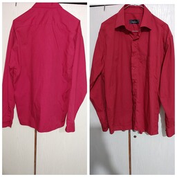 پیراهن مردانه قرمز جنس نخ پنبه درجه یک سایز لارج سایز تا 48 برند معروف پالرمو