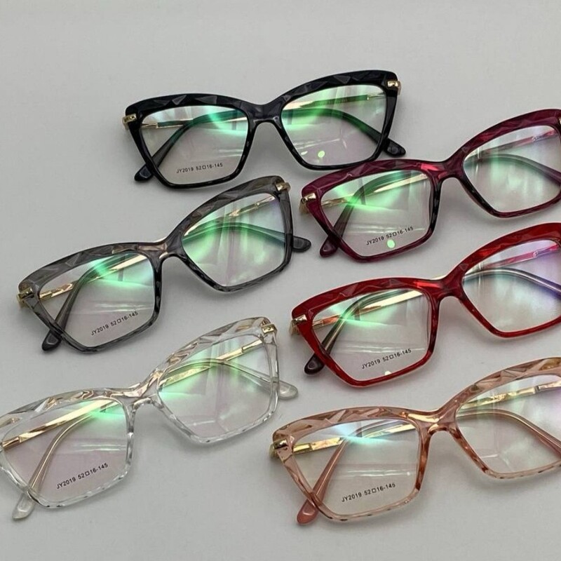 فریم عینک طبی زنانه دسته فنری کیفیت عالی در دو رنگ مشکی و کریستال 