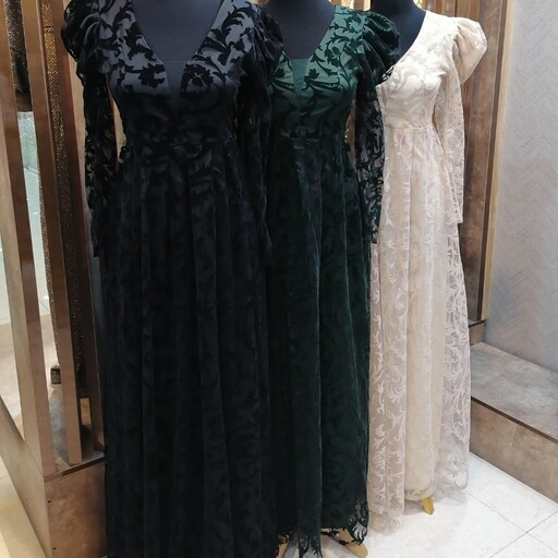 لباس مجلسی گیپور مخمل برجسته اعلا کیفیتش عالیه تاکید دارم کیفیت عالی سایز 36 تا50