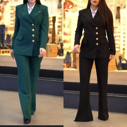 کت شلوار زنانه مزون دوز پارچه سوپر مازراتی قد قابل تغییر رنگبندی 24 رنگ کت زنانه مازراتی