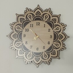 ساعت دیواری چوبی با طرح برجسته کد 1