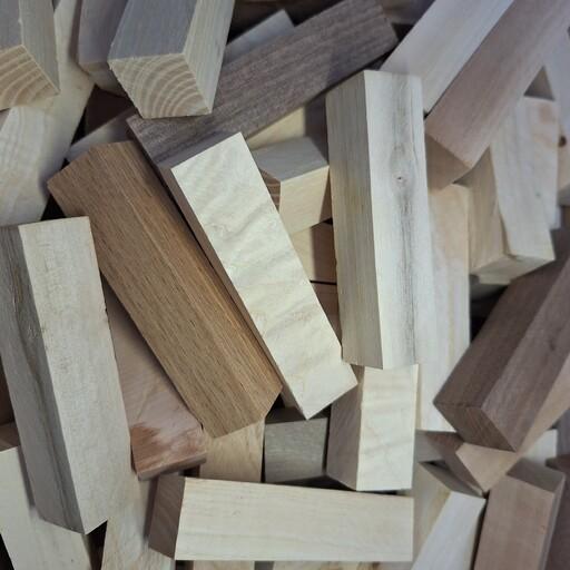 بلوک چوبی ،چهار تراش گندگی نشده ،پک 10 عددی ،ابعاد هربلوک 2.3 در 2.3 در 10 سانتی متر 