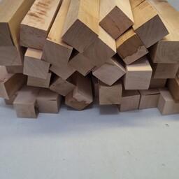 بلوک چوب گلابی ،چهار تراش گندگی نشده ،پک 10 عددی، ابعاد هر بلوک 2.3 در 2.3 در 13 سانتیمتر .