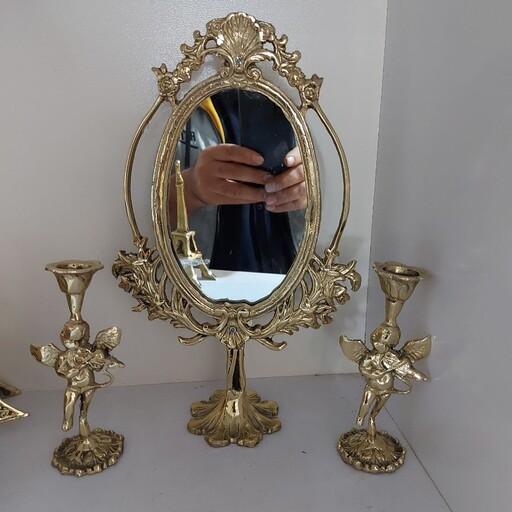 آینه شمعدان برنجی هفتسین ارتفاع 27 سانتیمتر