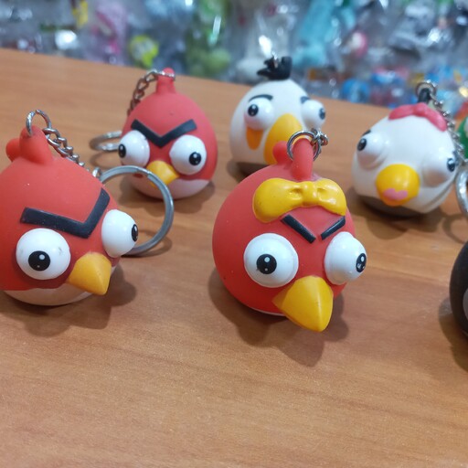 جاکلیدی و آویز کیف پرندگان خشمگین angry birds جنس سیلیکونی نرم تو خالی