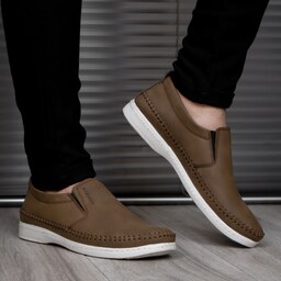 کفش مردانه بدون بند خاکی سایز 40 تا 44 