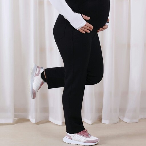 شلوار کرپ کش بارداری مدل دمپا راسته