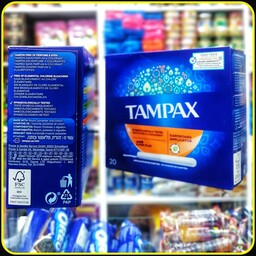 تامپون ( نوار بهداشتی استخری) برند تامپکس همراه با اپلیکیتور محصولی از فرانسه انگلیس آلمان TAMPAX TAMPONES