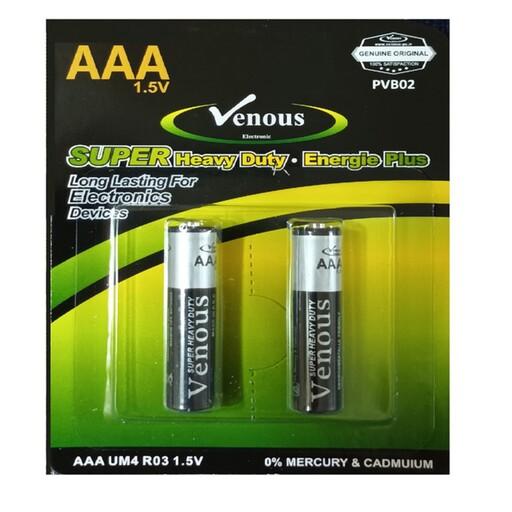 باتری نیم قلمی 2 عددی ونوس SUPER HEAVY DUTY مدل PVBA02 کیفیت عالی