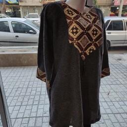 مانتو کفتان سفت بافت سنتی زنانه پیراهن بلند منگوله دار