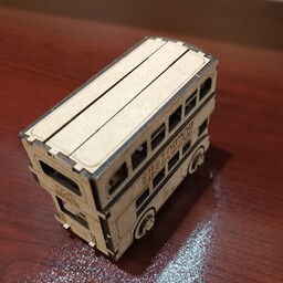 پازل سه بعدی چوبی طرح اتوبوس  دوطبقه