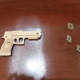 پازل سه بعدی چوبی طرح اسلحه باگلوله های کشی 