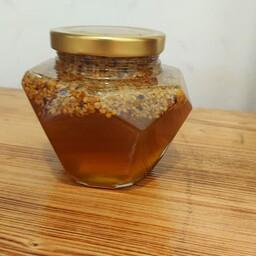 عسل کوهی درمانی ( 500 گرم )با ساکارز (قند طبیعی)پائین تر از 2 با ترکیب 15 گرم ژل رویال و 50 گرم گرده گل (با تضمین کیفیت)