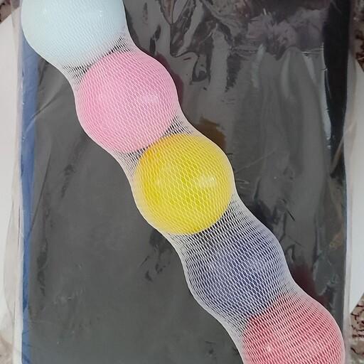 توپ پلاستیکی رنگی استخری در بسته های 5 عددی