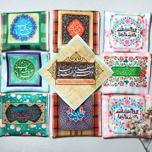 جانماز دوتکه مخمل  طرح فاطمی بسته 100 عددی