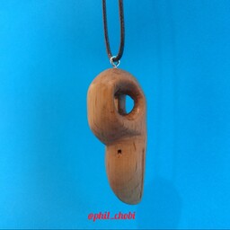گردنبند چوبی و آویز چوبی طرح جمجمه پرنده 