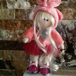 عروسک دخترانه  صورتی اسباب بازی اکسسوری دکوری کودک 