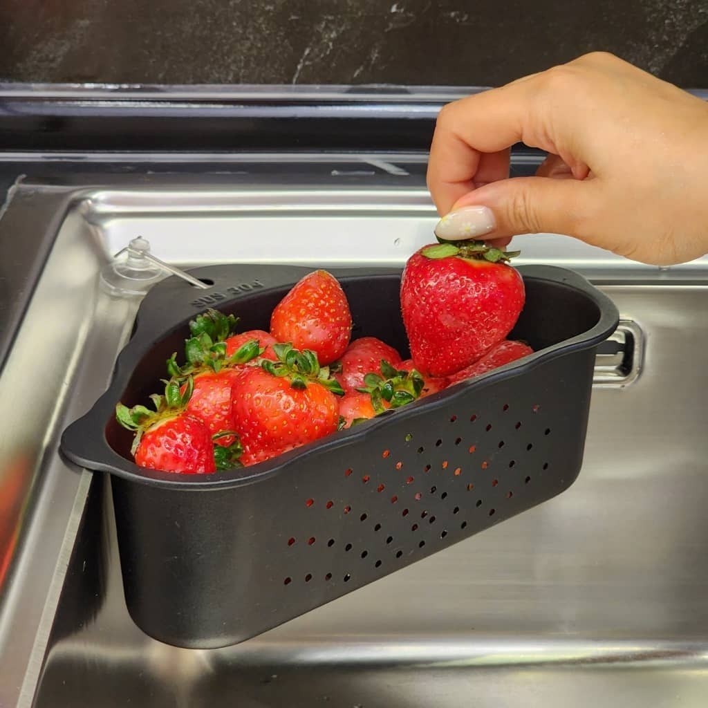 تفاله گیر سینک مثلثی تفاله گیر گوشه سینک استیل سبد آبکش 