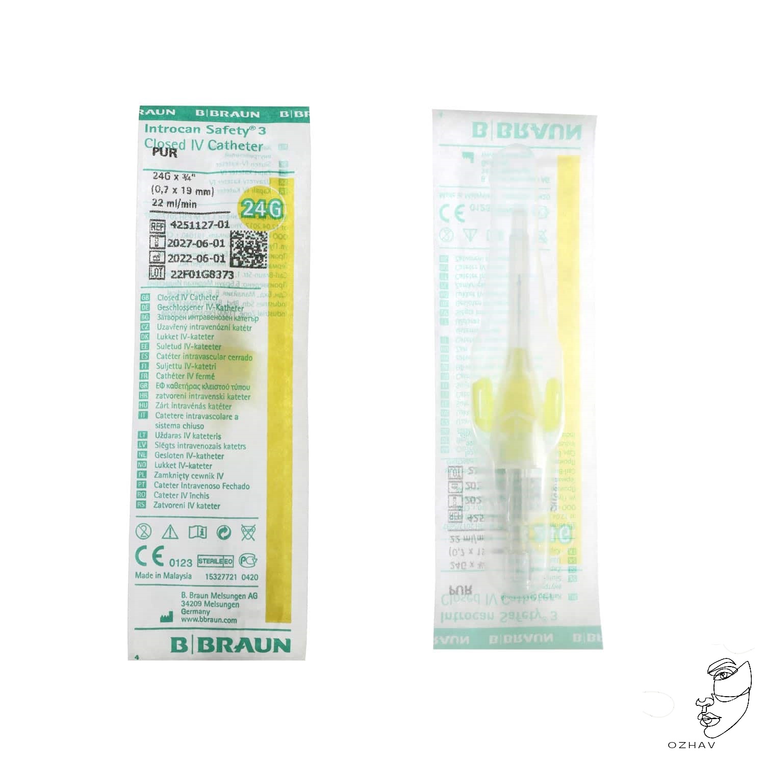 آنژیوکت زرد بی بران 50 عددی 