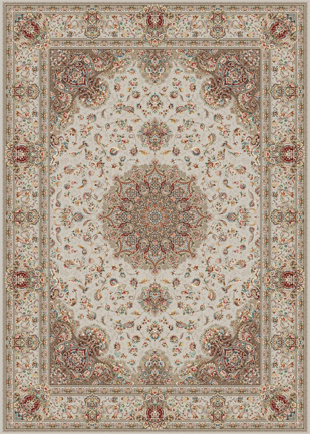 فرش مشهد 1700 شانه تراکم 5100 نقشه 817261 کرم تمام آکریلیک