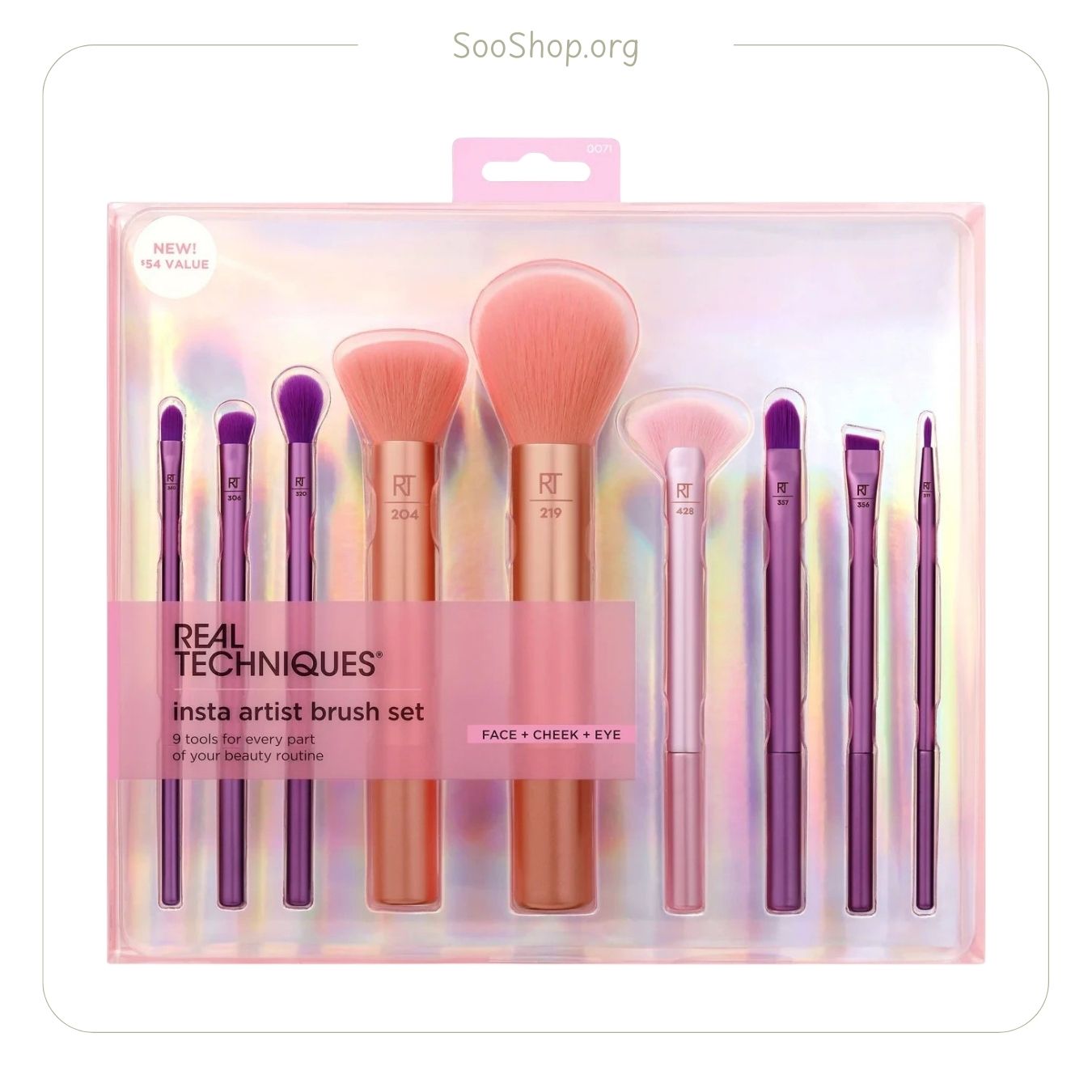 ست براش 9 تکه صورتی ریل تکنیک (اصل) | Real Techniques 9-Piece Pink Brush Set