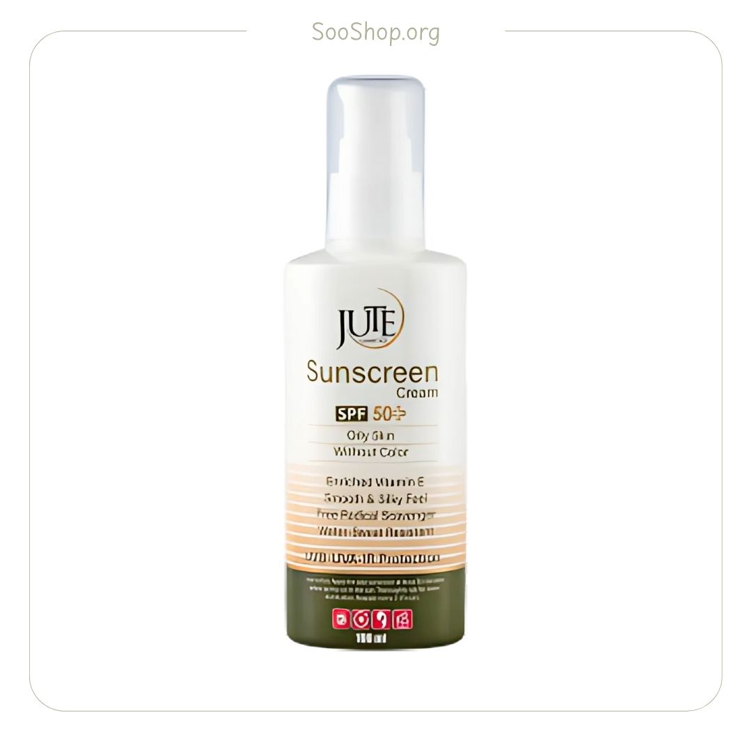 ژوت – ضد آفتاب پمپی بی رنگ پوست چرب SPF50 (100 میل) | Jute Pump Sunscreen for Oily Skin SPF50 (100ml)