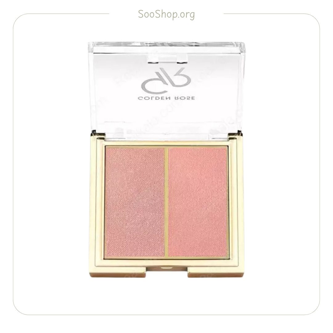رژگونه دوتایی گلدن رز مدل Peachy Coral شماره 04 (اصل) | Golden Rose Peachy Coral Dual Blush No. 04