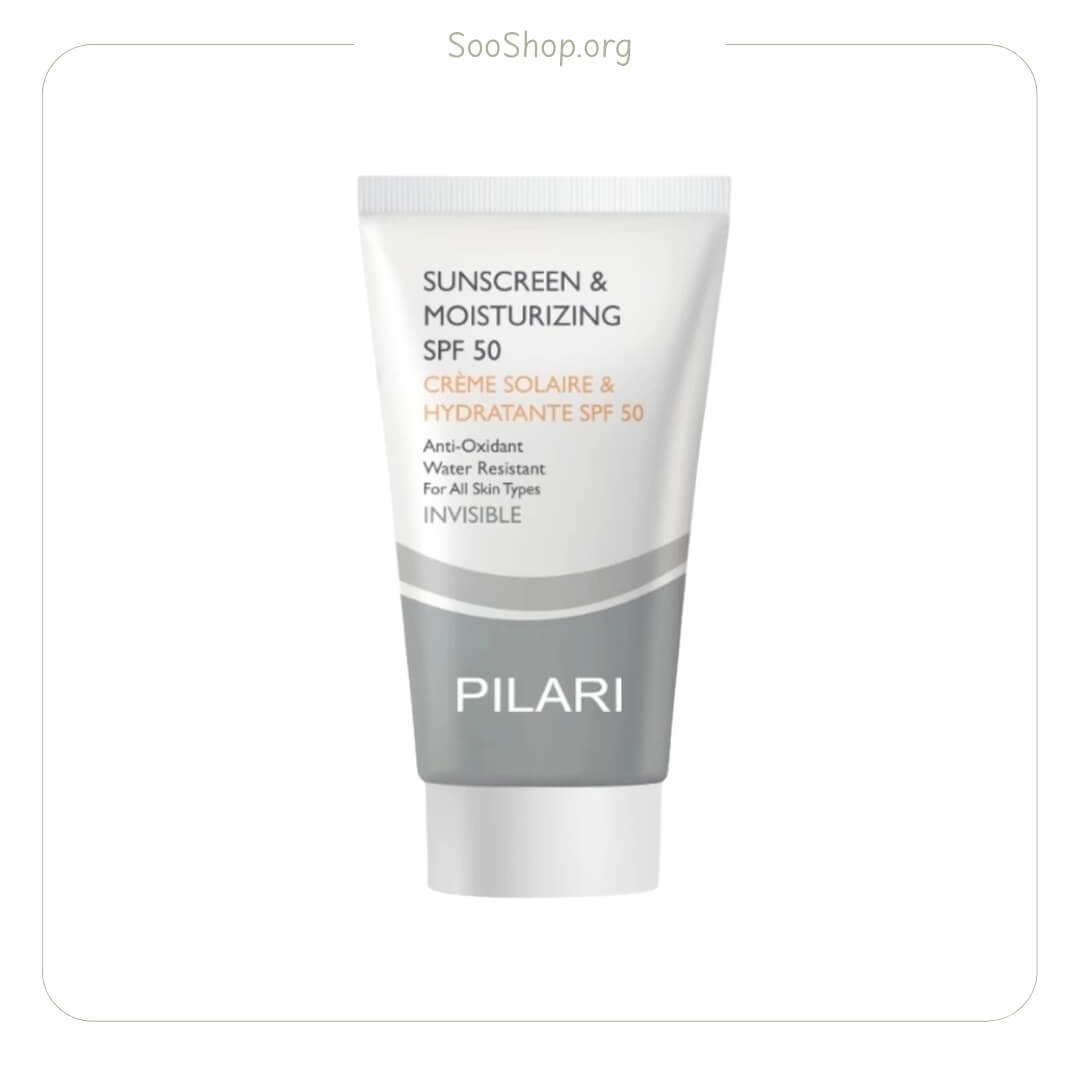 ضد آفتاب بی رنگ پیلاری مناسب انواع پوست 50 میل (اصل) | Pilari Colorless Sunscreen for All Skin Types 50ml