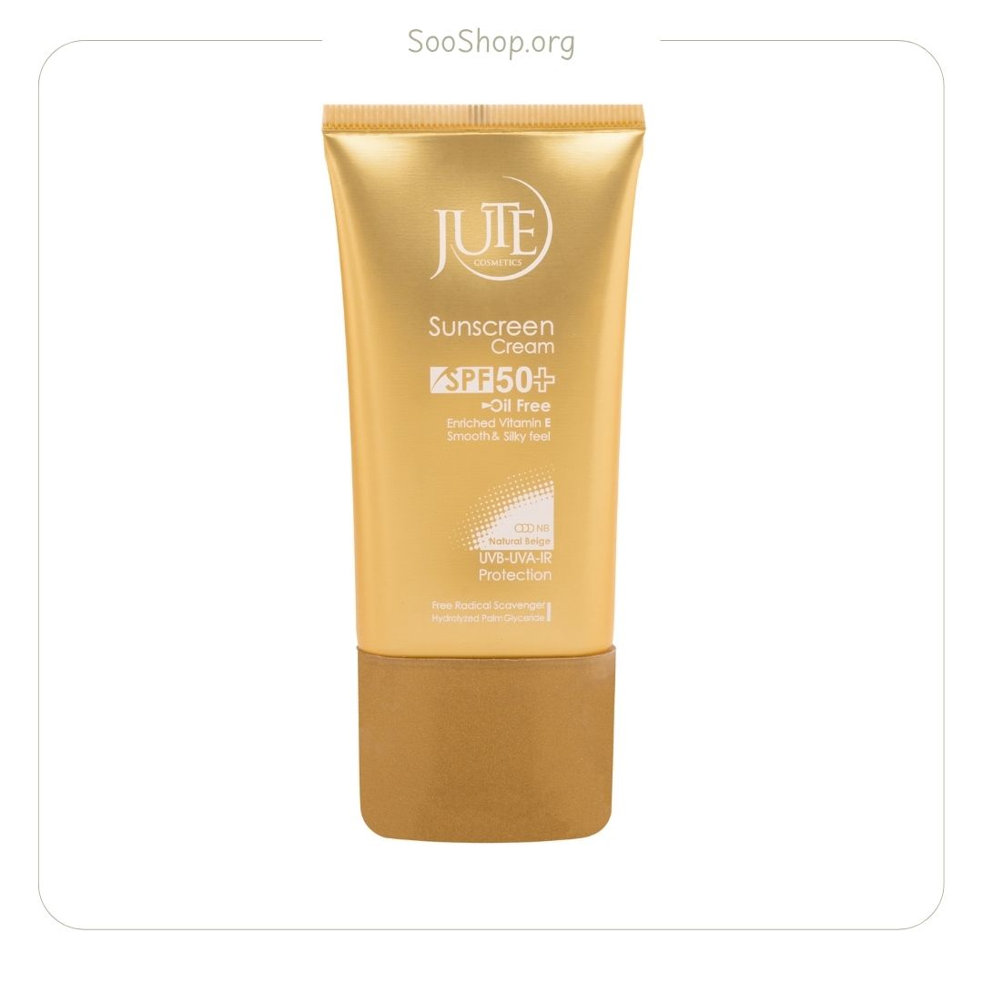 ژوت – کرم ضد آفتاب رنگی پوست چرب SPF50 (بژ طبیعی) | Jute Tinted Sunscreen for Oily Skin SPF50 (Natural Beige)