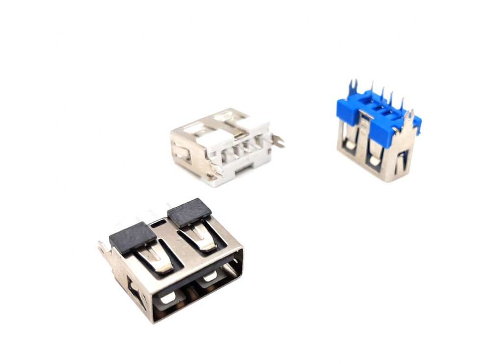 بسته 5 عددی کانکتور USB-A مادگی ایستاده کوتاه 10mm چند رنگ