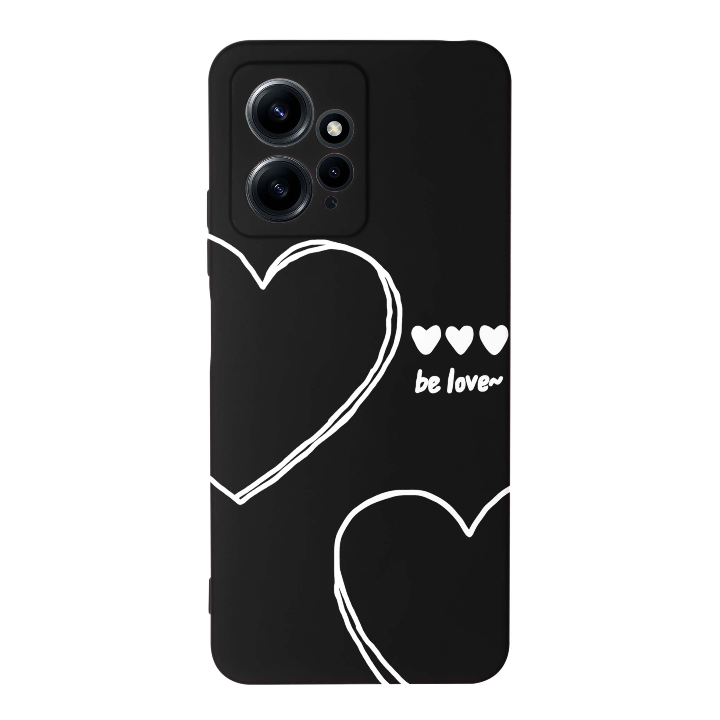 قاب گوشی شیائومی REDMI NOTE 12 4G طرح قلب مشکی