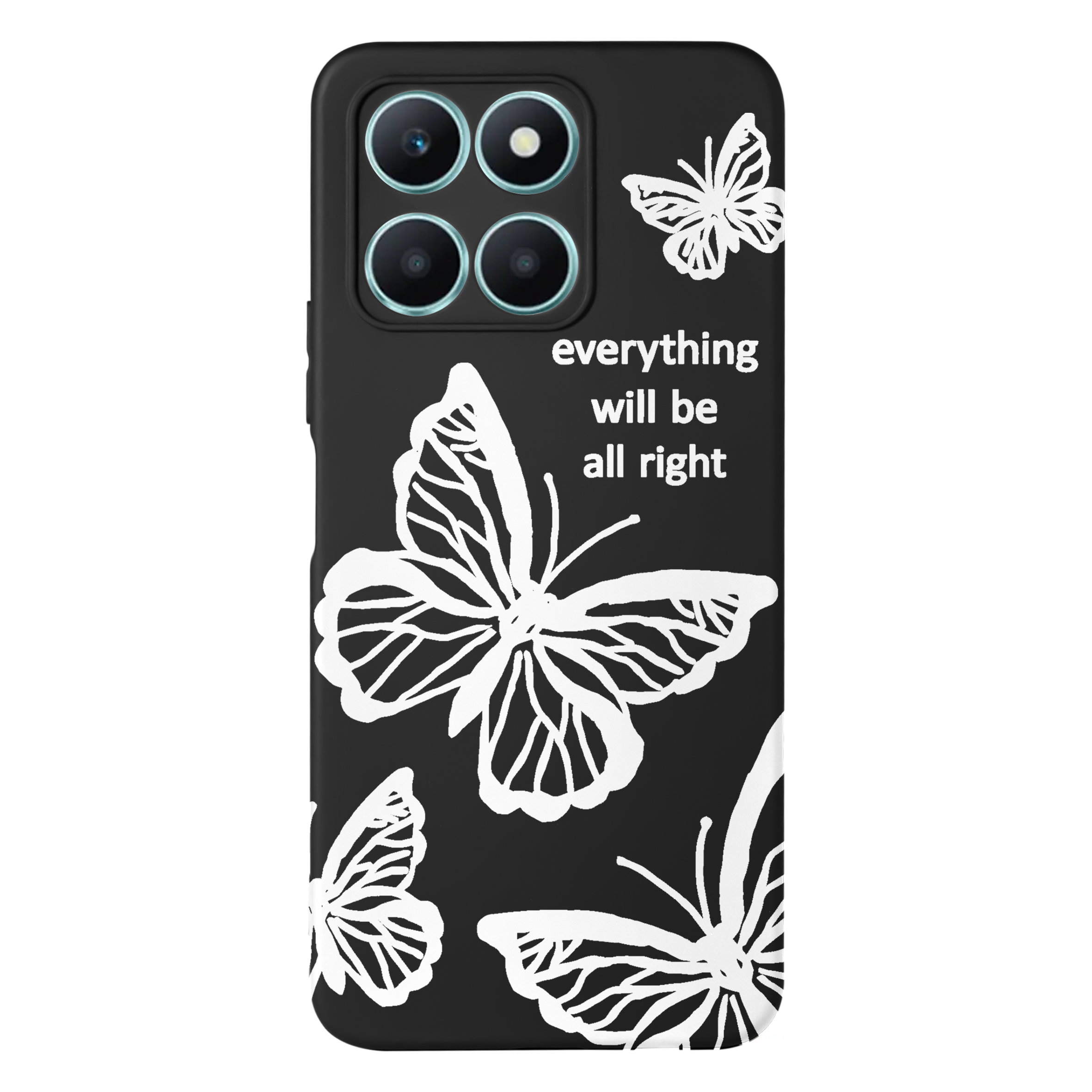 قاب گوشی هواوی آنر honor X6A طرح پروانه مشکی